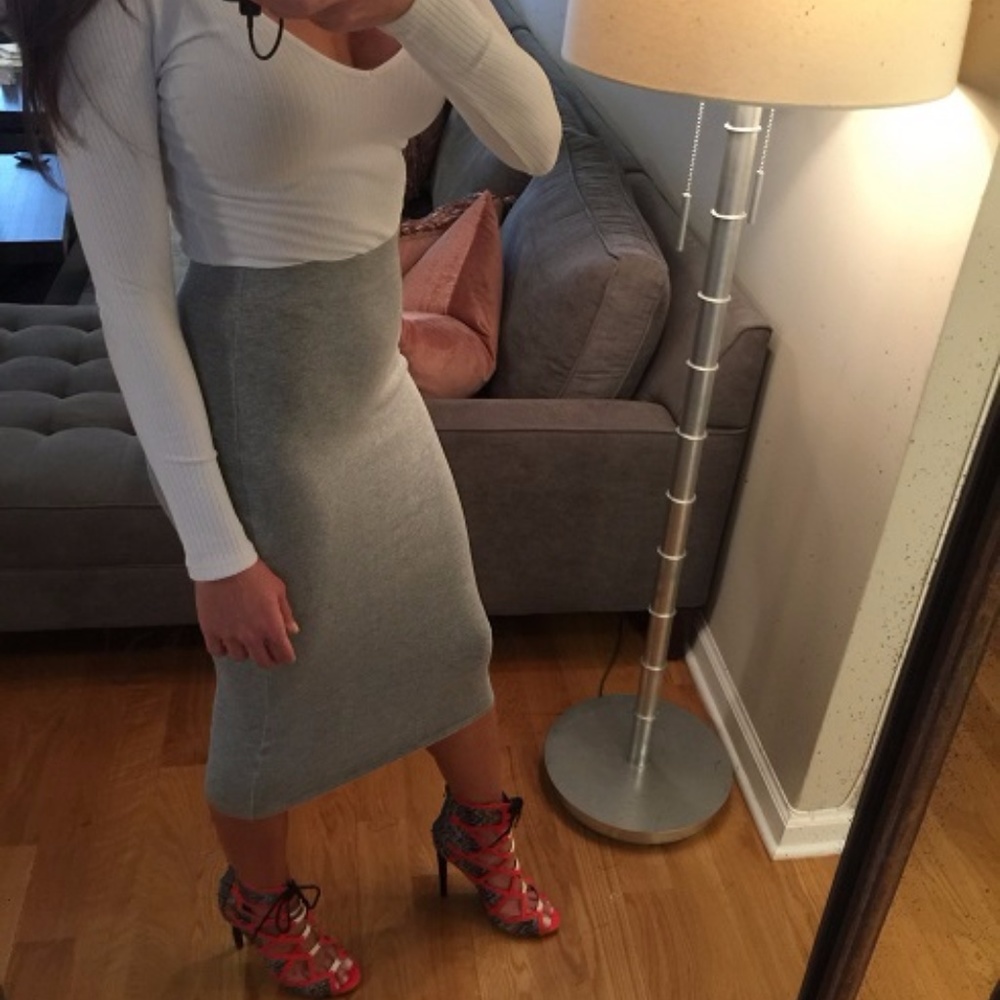 Grey Hera Collection Grey Bodycon Skirt - Picture 5 of 5